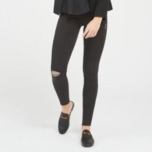 SPANX Black Jeggings Distressed XS